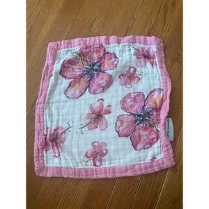 Coco Moon Hawaiian Baby Lovey Security Blanket Hibiscus Kiss Bamboo 14x16‎